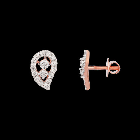 18K Rose Gold Diamond Earrings - 0.355ct VVS-VS-HI