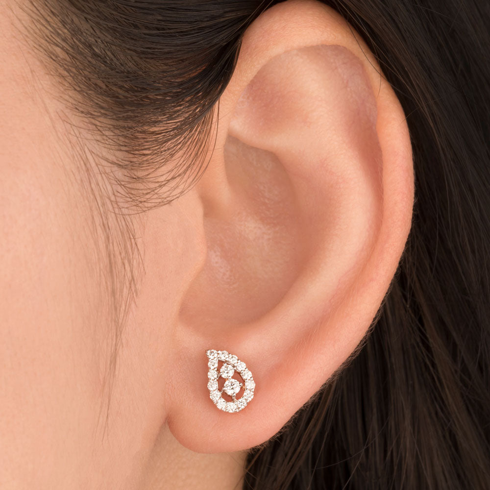 18K Rose Gold Diamond Earrings - 0.355ct VVS-VS-HI