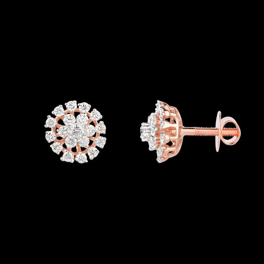 18K Rose Gold Diamond Earrings - 0.555ct VVS-VS-HI
