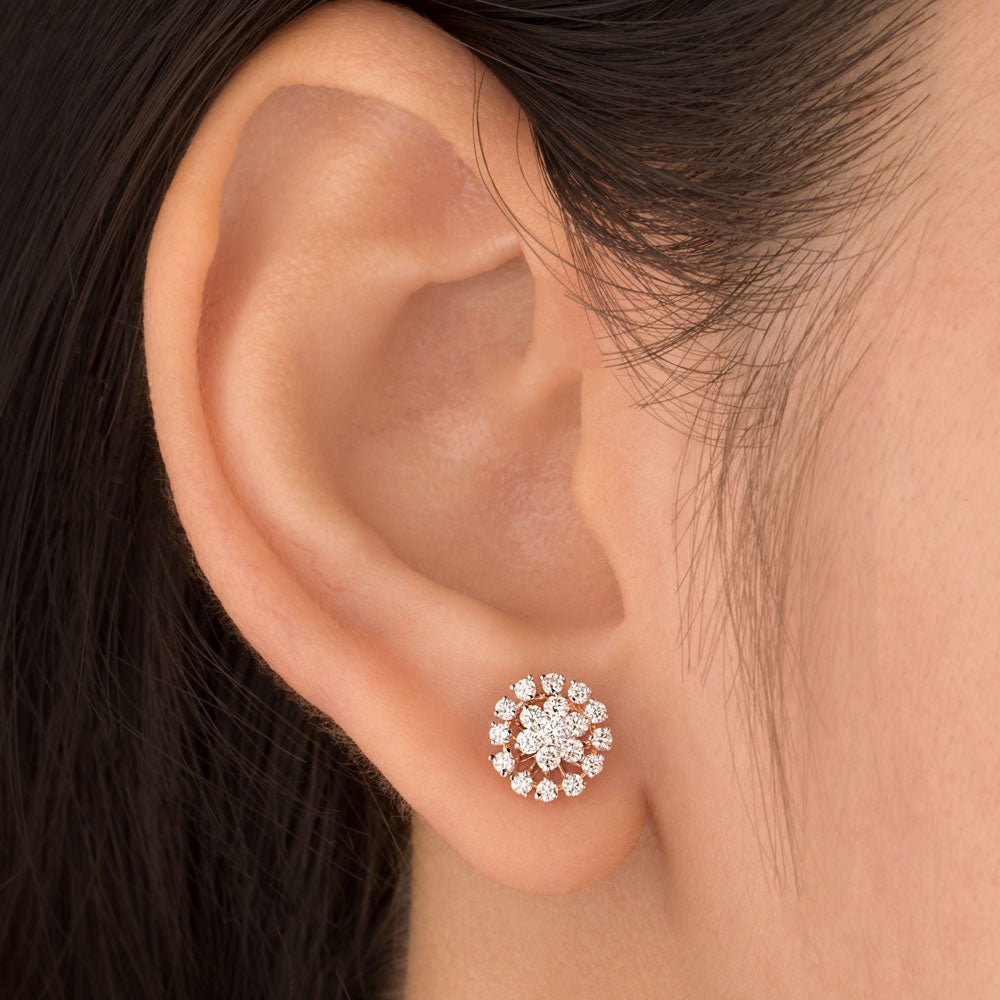 18K Rose Gold Diamond Earrings - 0.555ct VVS-VS-HI
