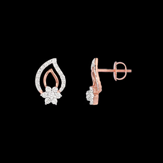 18K Rose Gold Diamond Earrings - 0.622ct VVS-VS-HI