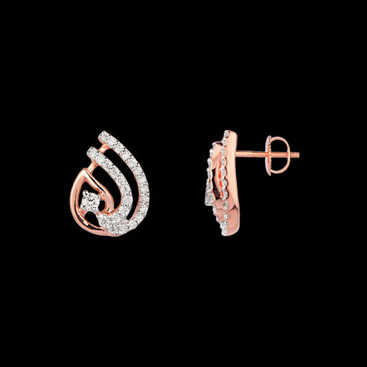 18K Rose Gold Diamond Earrings - 0.354ct VVS-EF