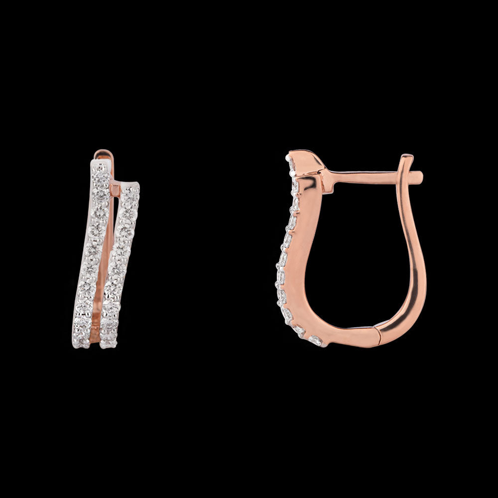 18K Rose Gold Diamond Earrings - 0.49ct VVS-VS-EF