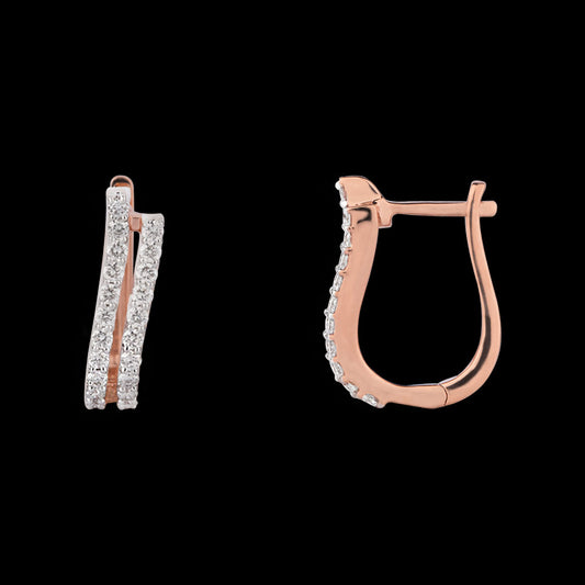 18K Rose Gold Diamond Earrings - 0.49ct VVS-VS-EF