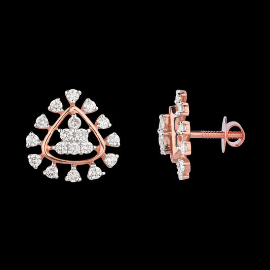 18K Rose Gold Diamond Earrings - 0.594ct VVS-VS-HI