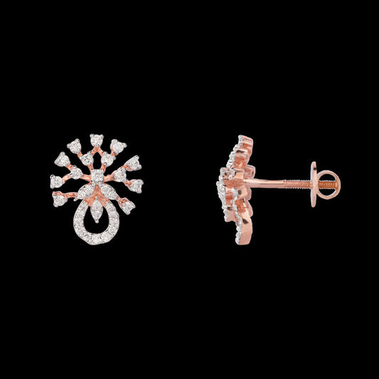 14K Rose Gold Diamond Earrings - 0.511ct VVS-VS-EF