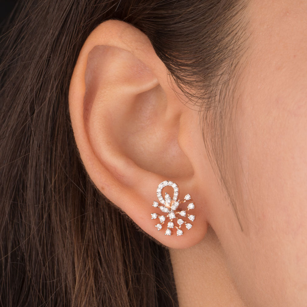 14K Rose Gold Diamond Earrings - 0.511ct VVS-VS-EF