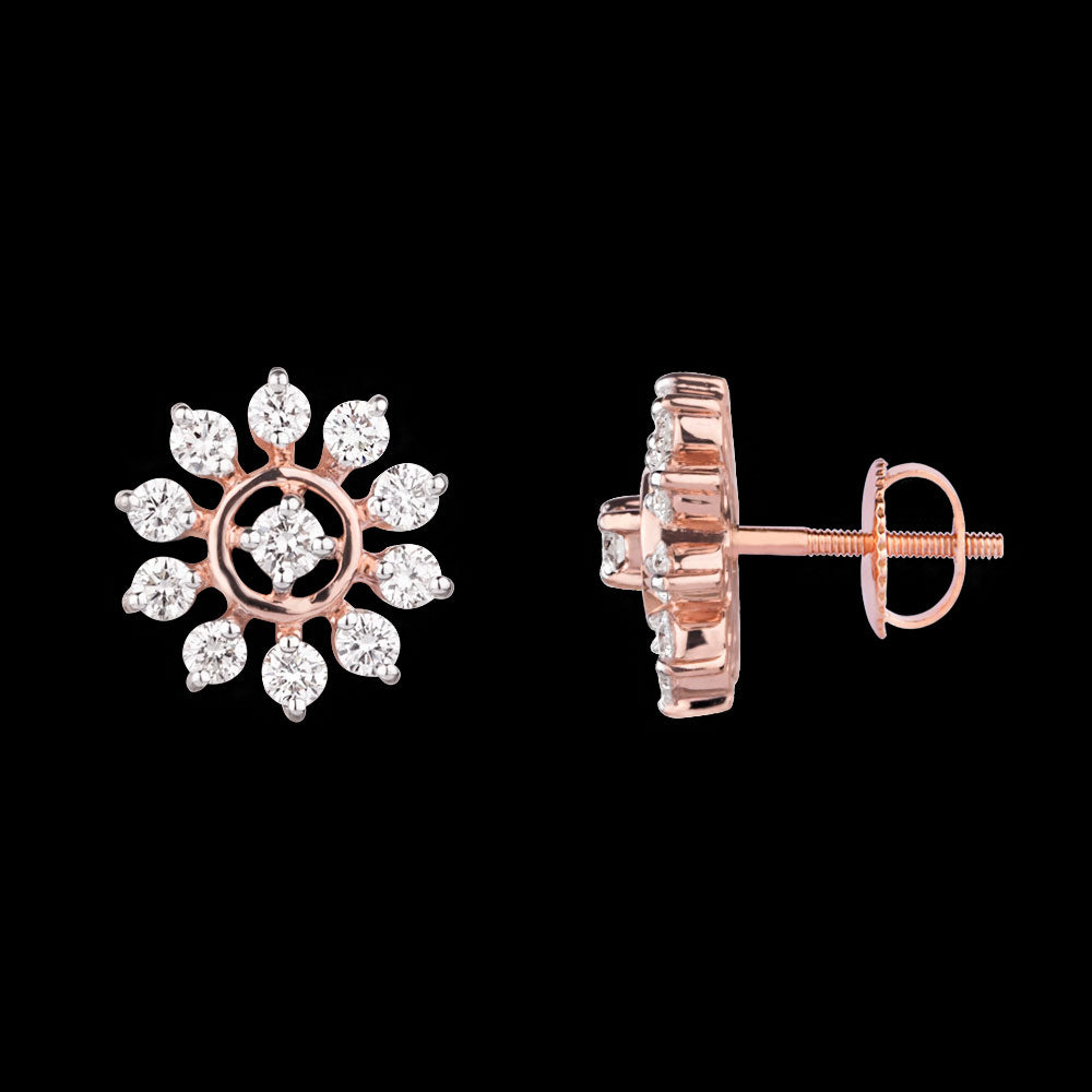 14K Rose Gold Diamond Earrings - 0.57ct VVS-VS-GH