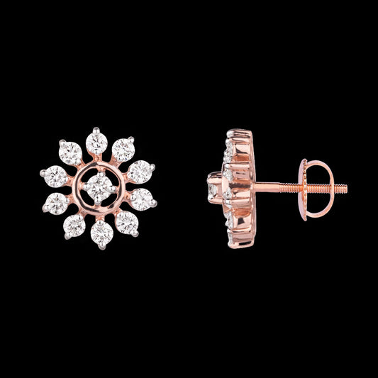 14K Rose Gold Diamond Earrings - 0.57ct VVS-VS-GH