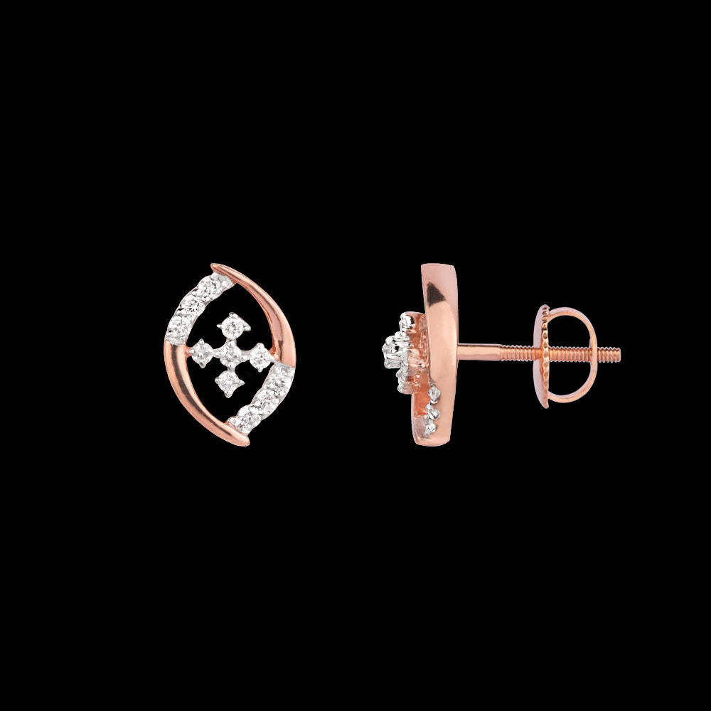 18K Rose Gold Diamond Earrings - 0.183ct VS-SI-EF