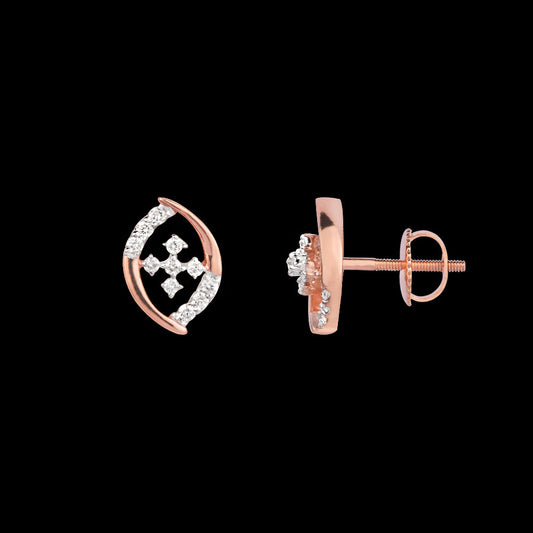 18K Rose Gold Diamond Earrings - 0.183ct VS-SI-EF