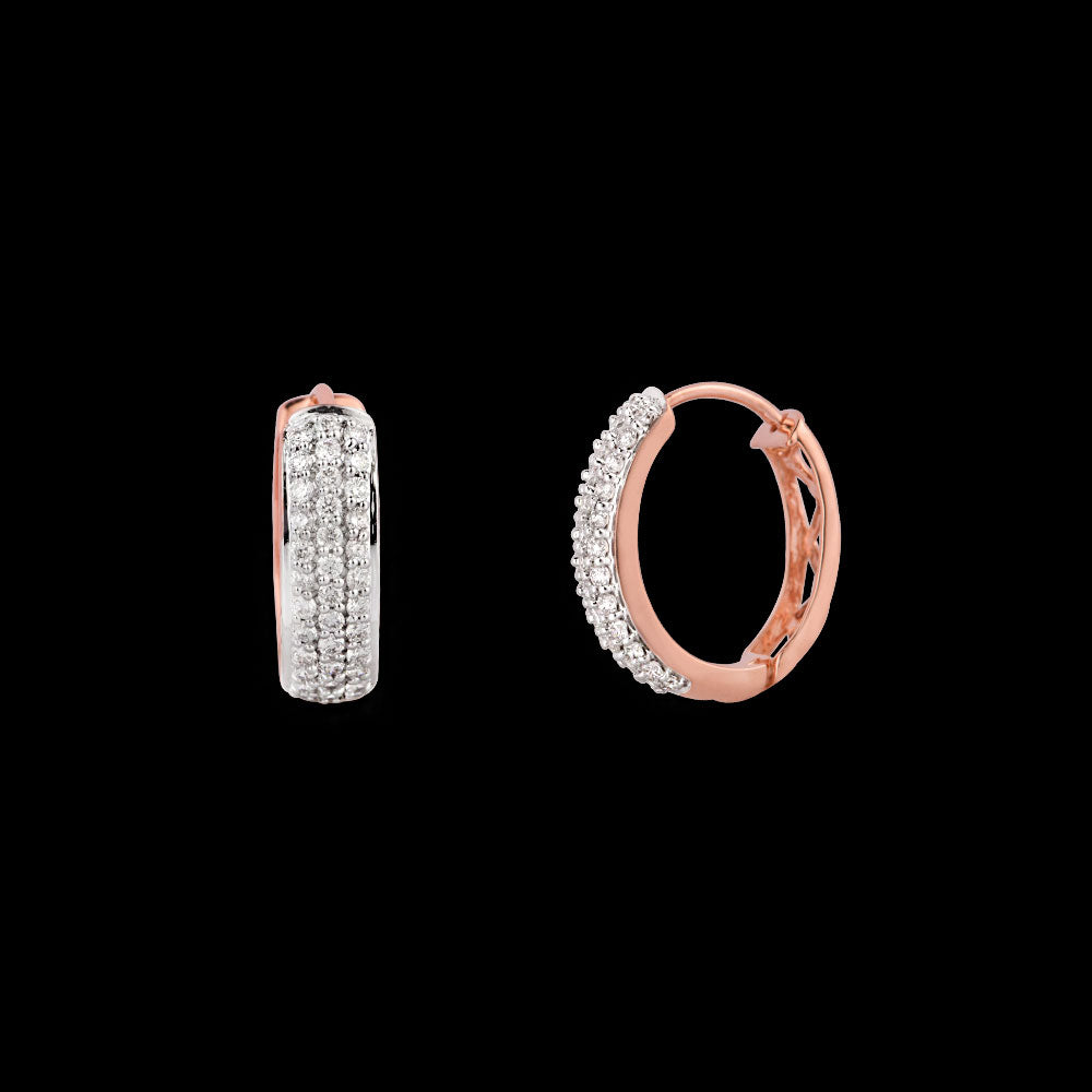18K Rose Gold Diamond Earrings - 0.506ct VS-SI-EF
