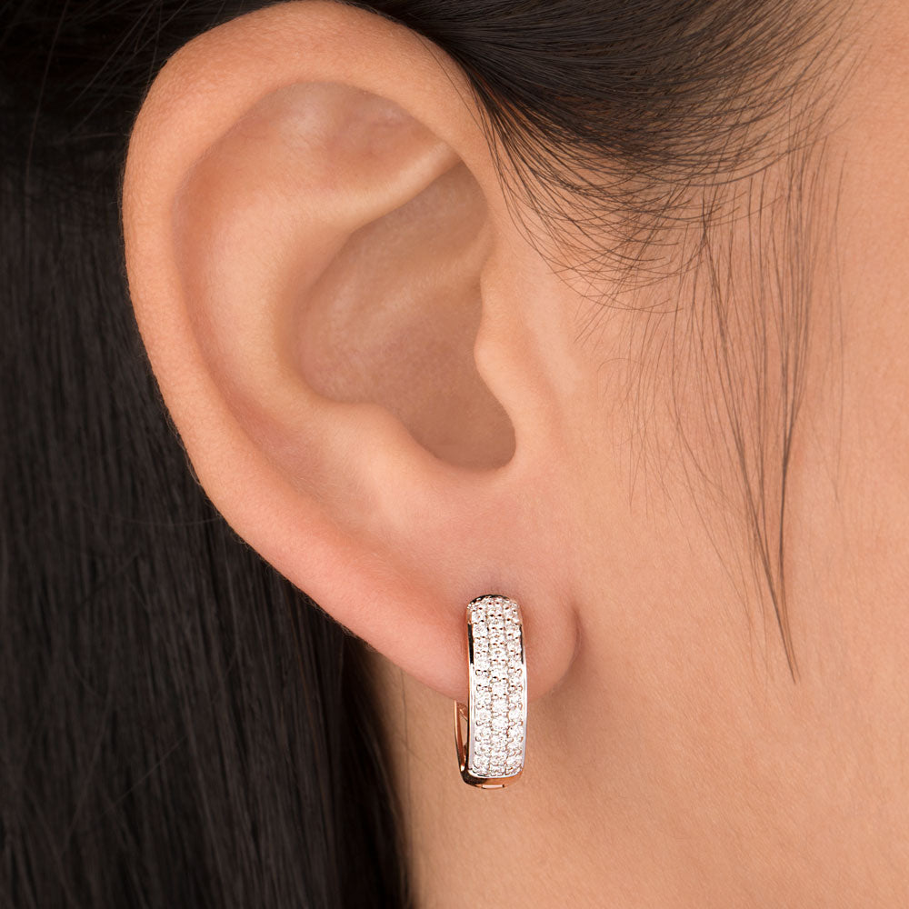 18K Rose Gold Diamond Earrings - 0.506ct VS-SI-EF