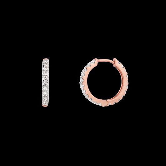 18K Rose Gold Diamond Earrings - 0.625ct VVS-VS-HI