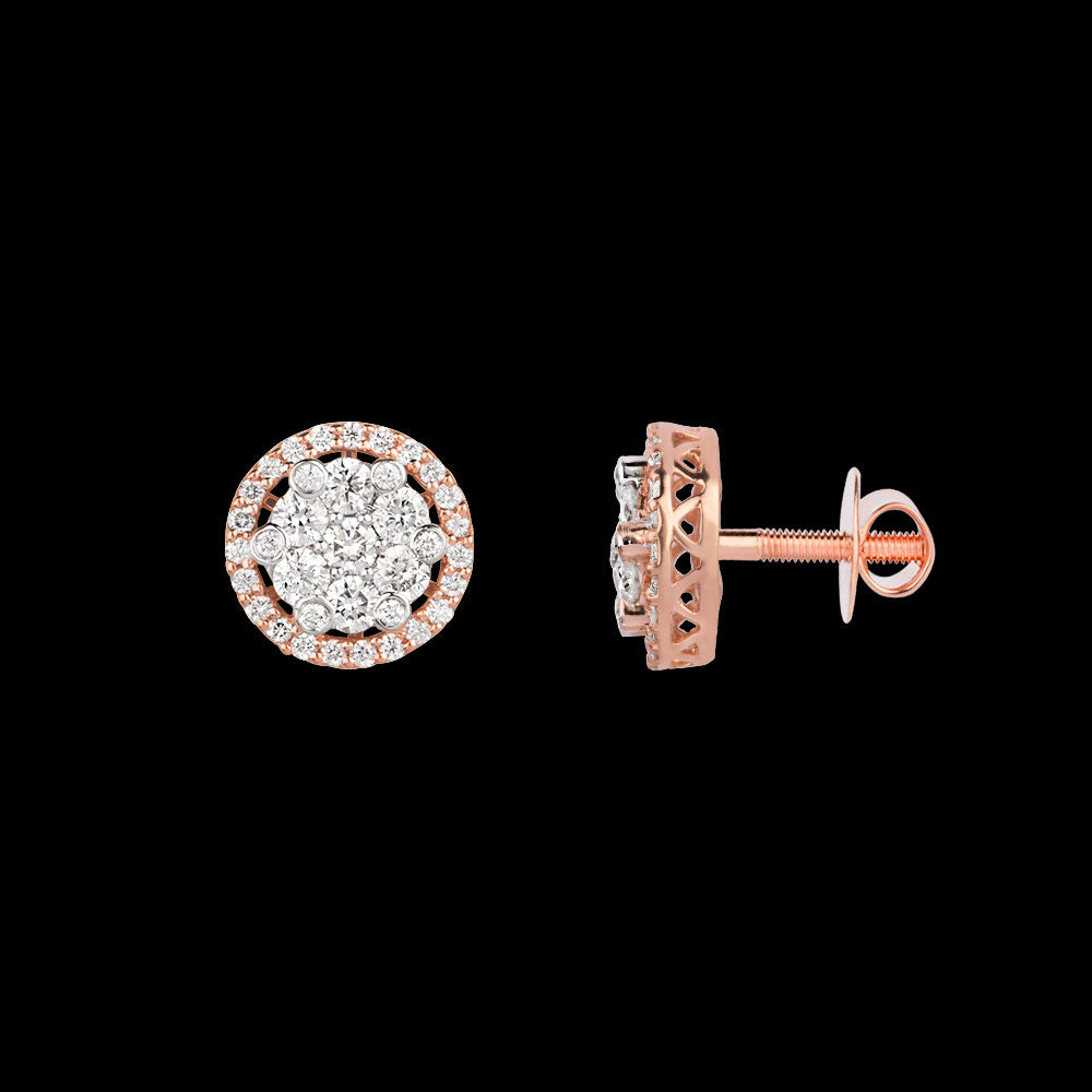18K Rose Gold Diamond Earrings - 1.018ct VVS-VS-HI