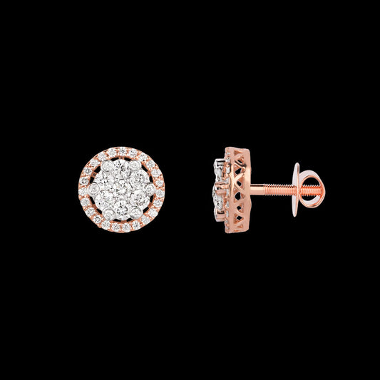 18K Rose Gold Diamond Earrings - 1.018ct VVS-VS-HI