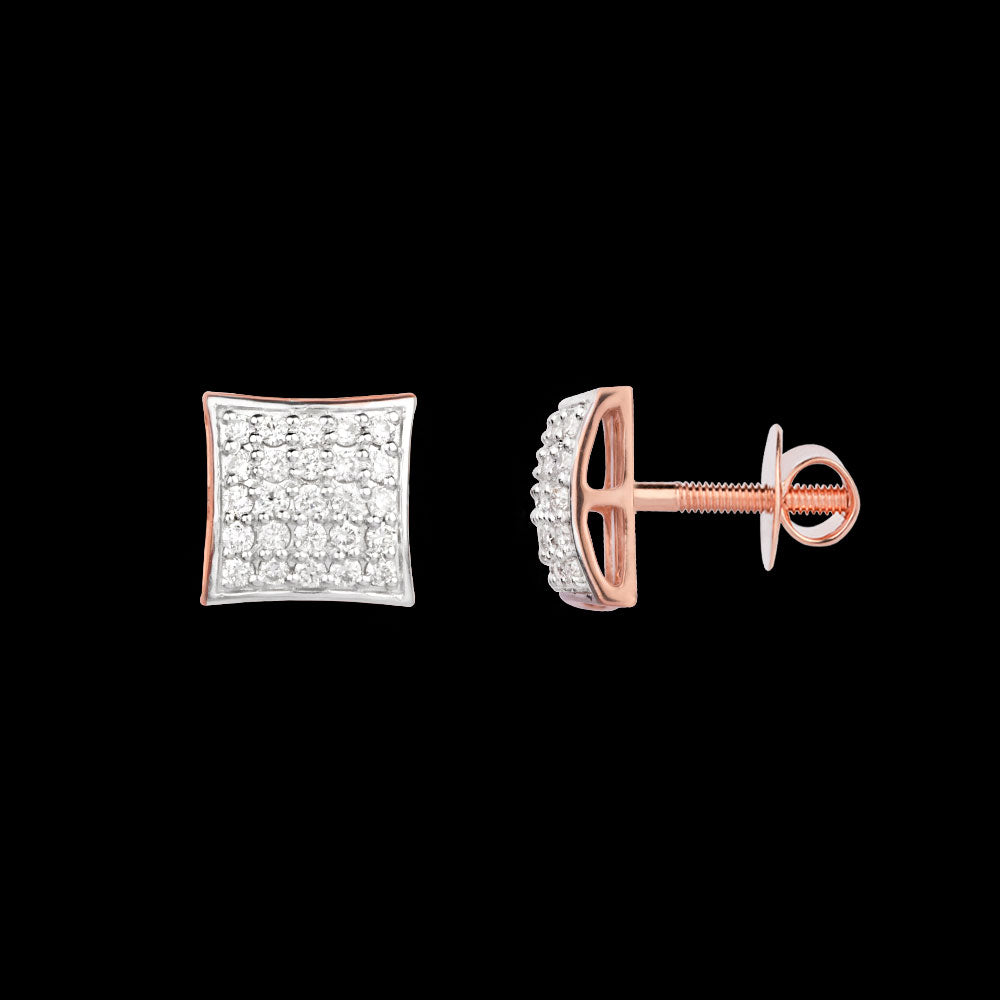 18K Rose Gold Diamond Earrings - 0.398ct VVS-VS-HI