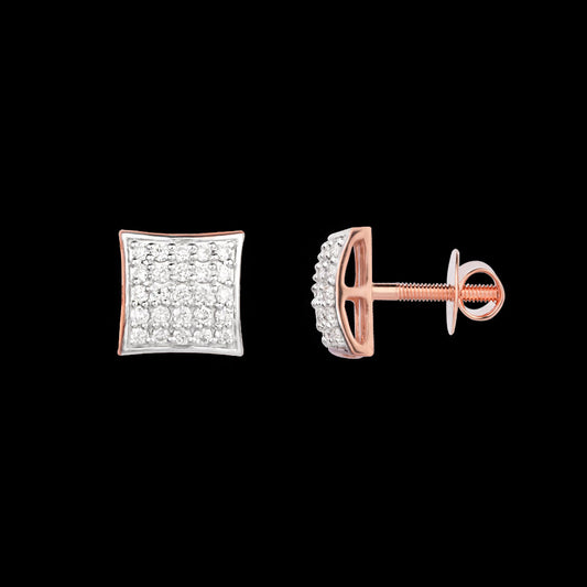 18K Rose Gold Diamond Earrings - 0.398ct VVS-VS-HI