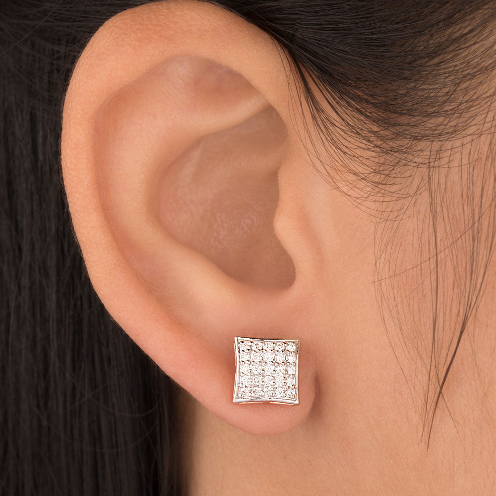18K Rose Gold Diamond Earrings - 0.398ct VVS-VS-HI
