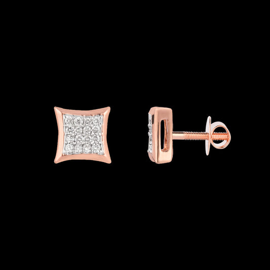 18K Rose Gold Diamond Earrings - 0.154ct VS-SI-EF
