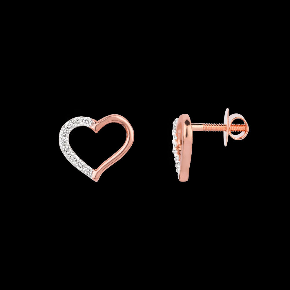 18K Rose Gold Diamond Earrings - 0.106ct VS-SI-EF