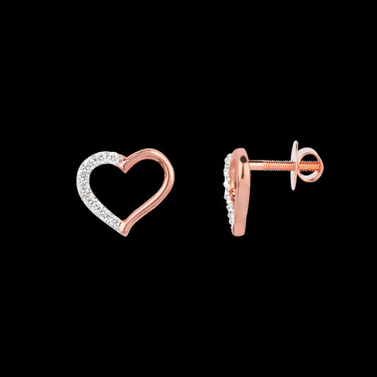 18K Rose Gold Diamond Earrings - 0.106ct VS-SI-EF