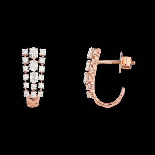 18K Rose Gold Diamond Earrings - 1.07ct VVS-VS-GH