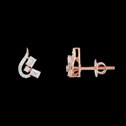18K Rose Gold Diamond Earrings - 0.462ct VS-SI-GH