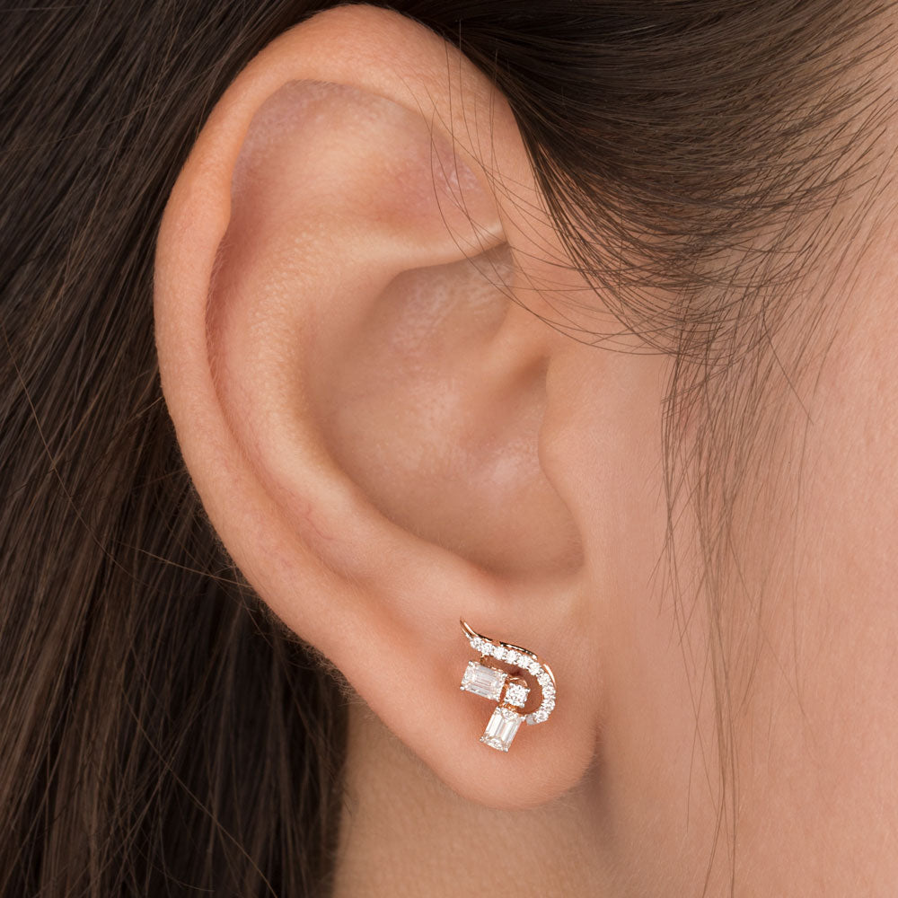 18K Rose Gold Diamond Earrings - 0.462ct VS-SI-GH