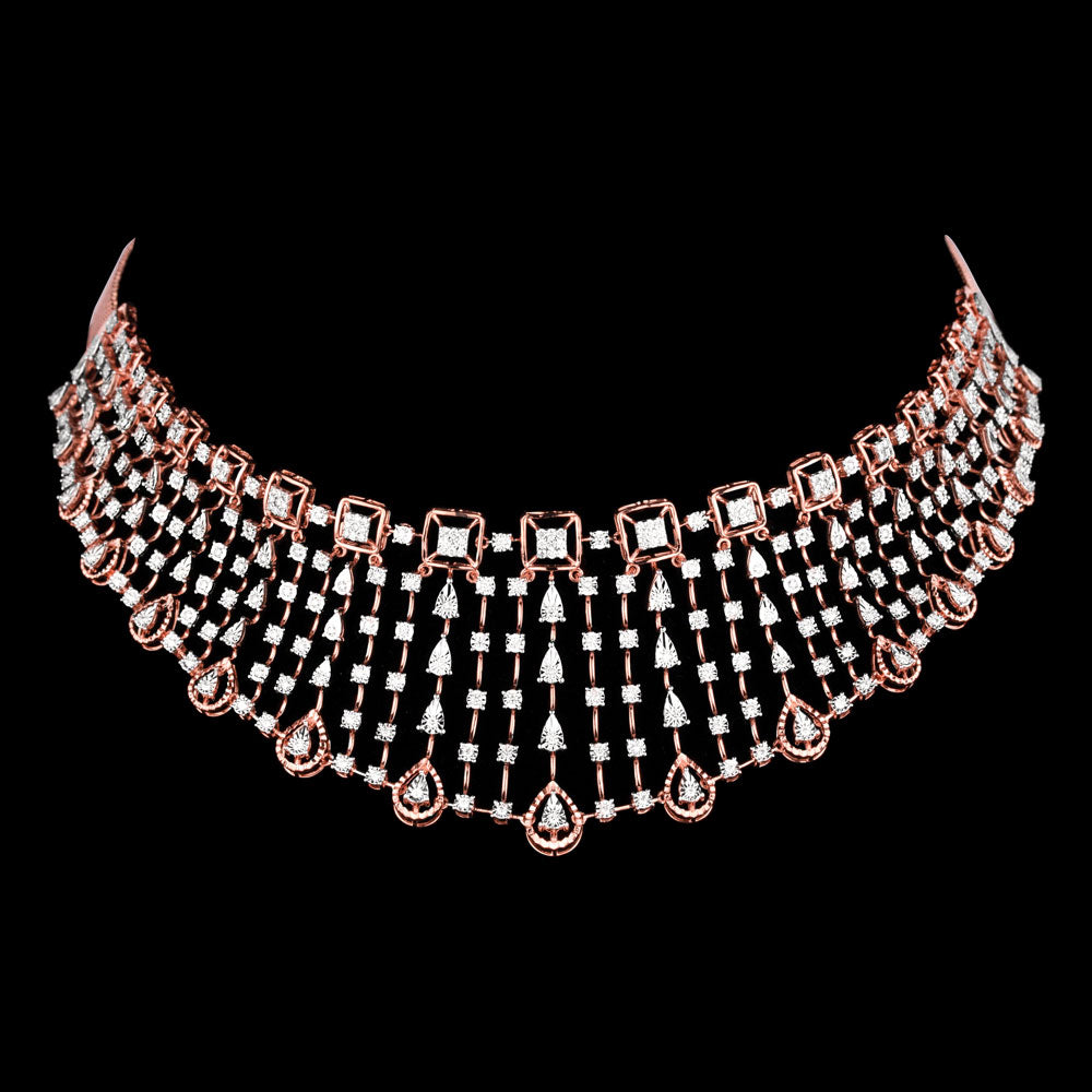18K Rose Gold Diamond Necklace - 2.597ct VVS-VS-IJ