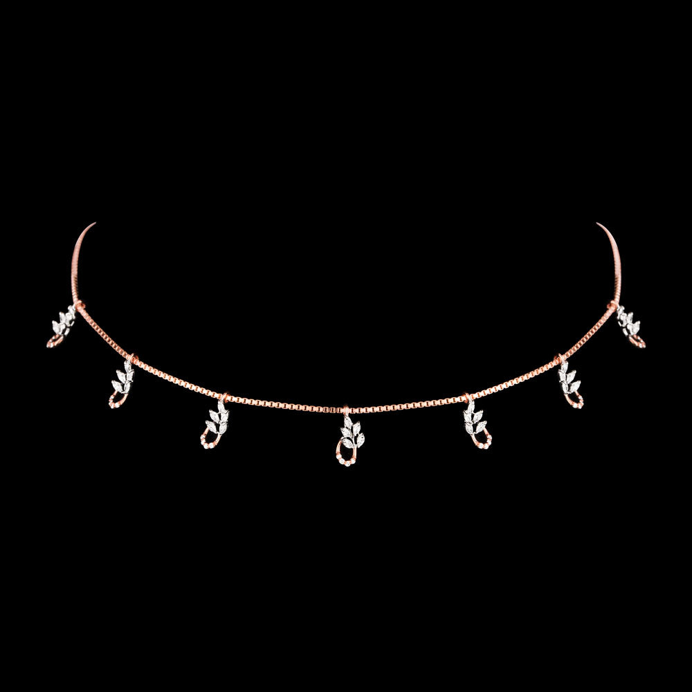 18K Rose Gold Diamond Necklace - 1.248ct VVS-EF