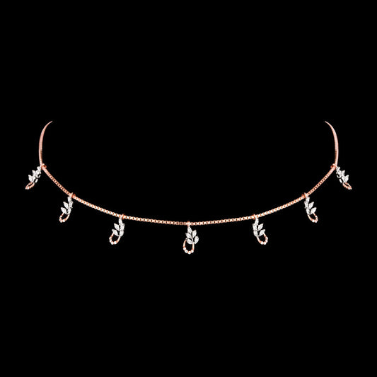 18K Rose Gold Diamond Necklace - 1.248ct VVS-EF