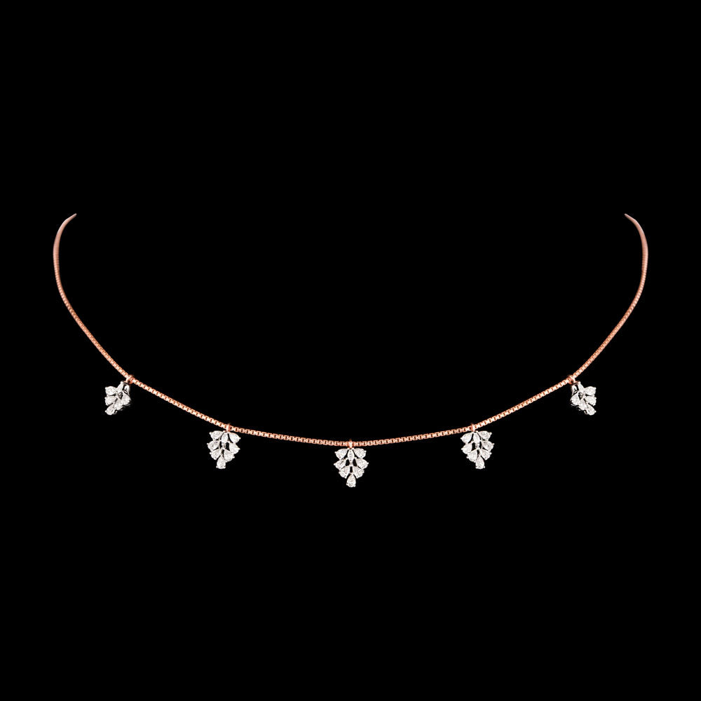 18K Rose Gold Diamond Necklace - 1.147ct VVS-EF