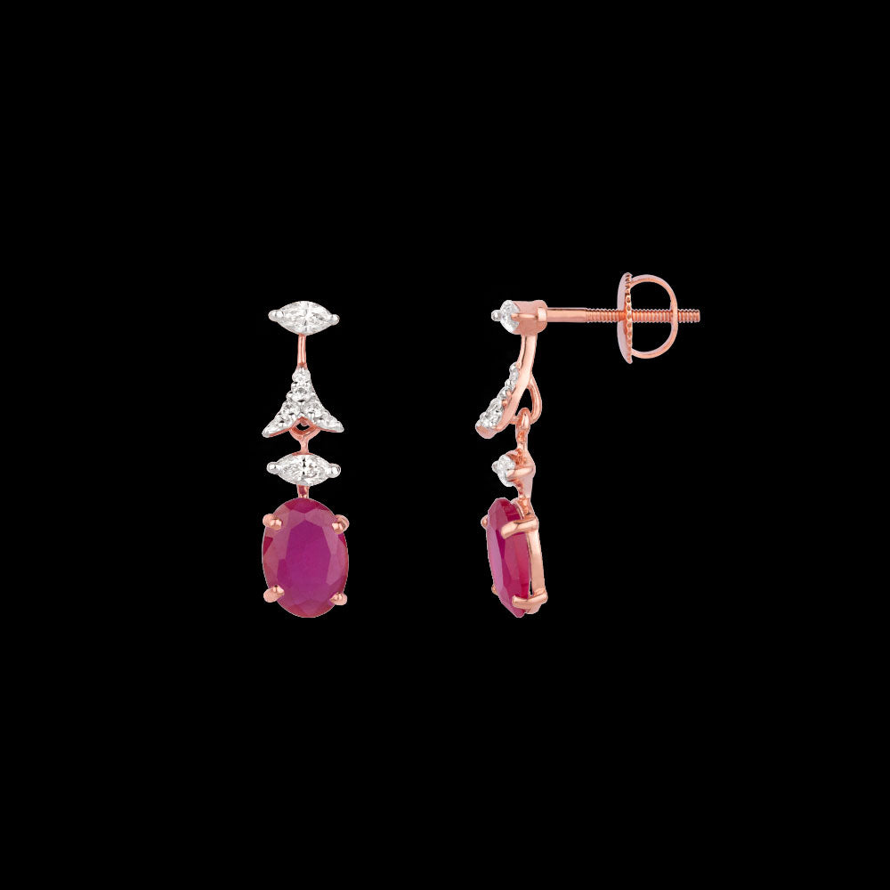 18K Rose Gold Diamond Jewellery - 0.259ct VVS-EF with Colour Stones