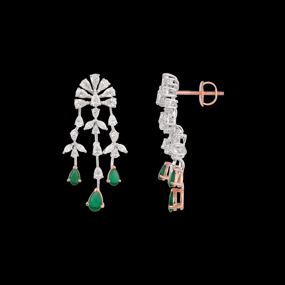 18K Rose Gold Diamond Jewellery - 2.727ct VVS-VS-EF with Colour Stones