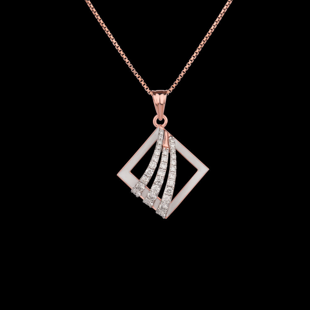 18K Rose Gold Diamond Pendant - 0.688ct VVS-VS-GH with Colour Stones