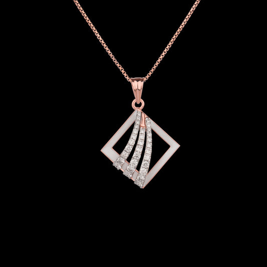 18K Rose Gold Diamond Pendant - 0.688ct VVS-VS-GH with Colour Stones