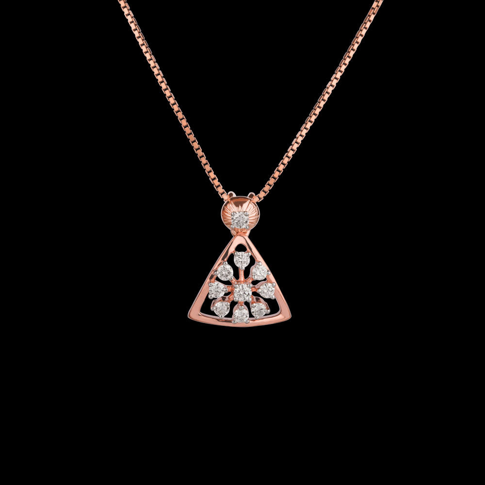 18K Rose Gold Diamond Pendant - 0.322ct VS-SI-GH