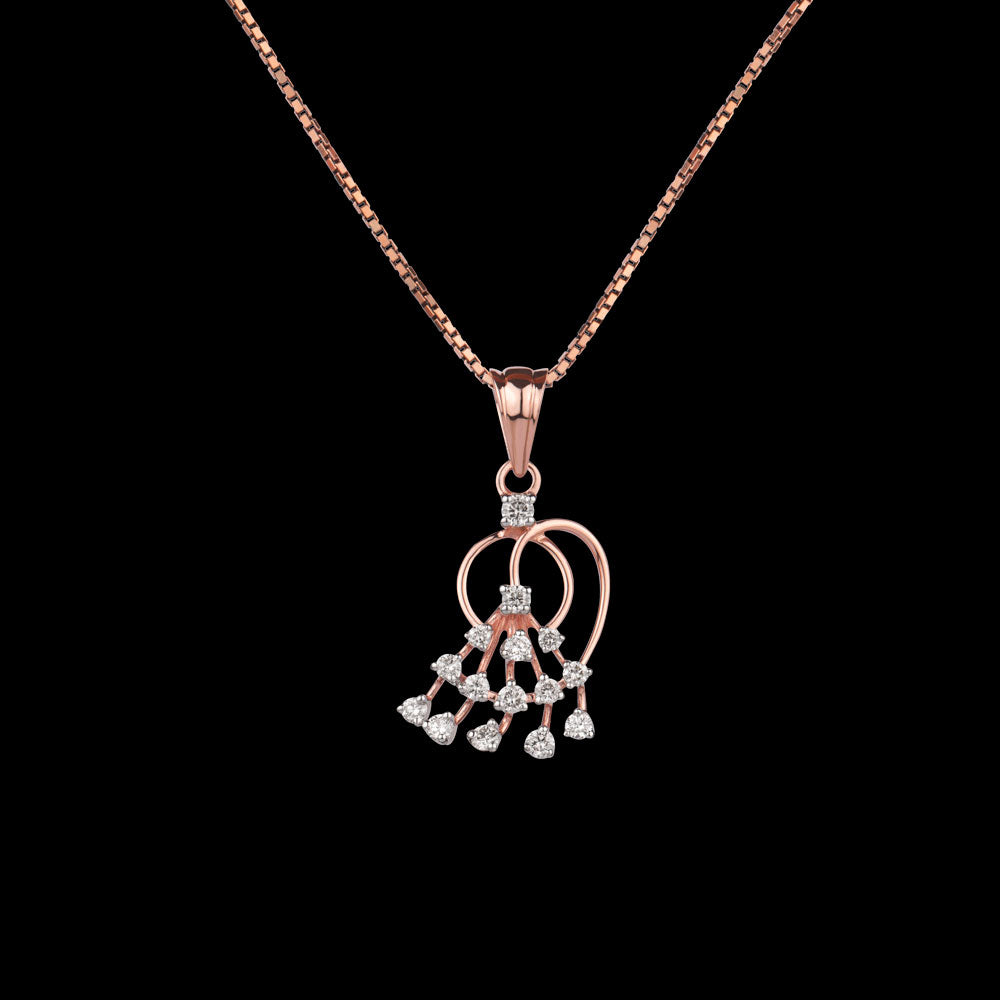 14K Rose Gold Diamond Pendant - 0.292ct VS-SI-GH
