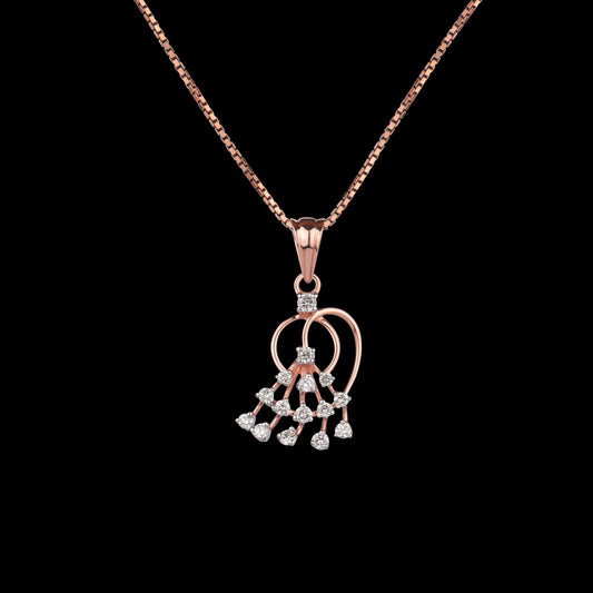 14K Rose Gold Diamond Pendant - 0.292ct VS-SI-GH