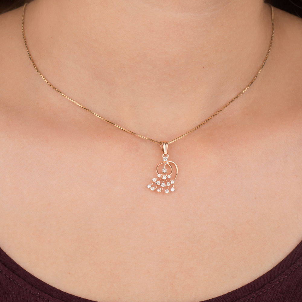 14K Rose Gold Diamond Pendant - 0.292ct VS-SI-GH