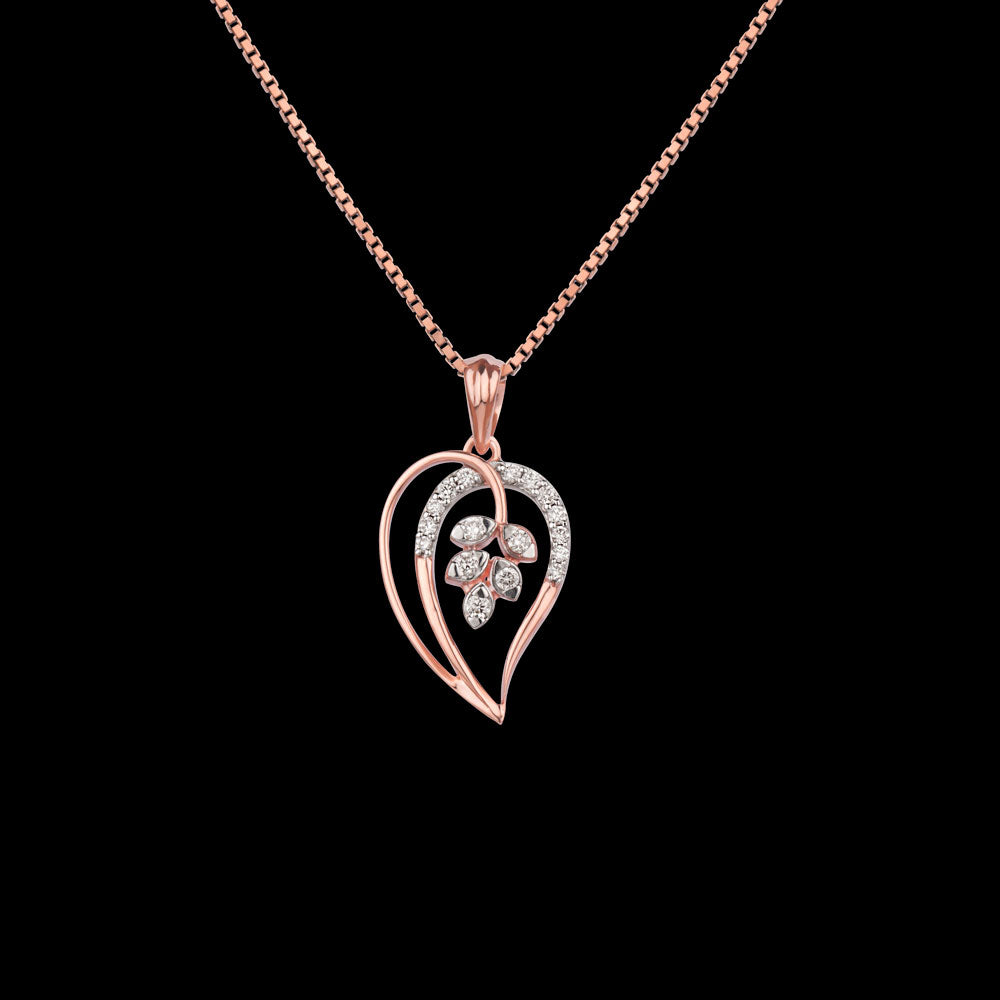 14K Rose Gold Diamond Pendant - 0.159ct VVS-VS-GH