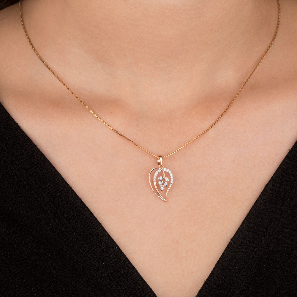 14K Rose Gold Diamond Pendant - 0.159ct VVS-VS-GH