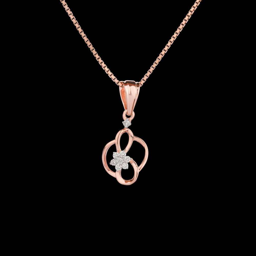 14K Rose Gold Diamond Pendant - 0.082ct VVS-VS-EF