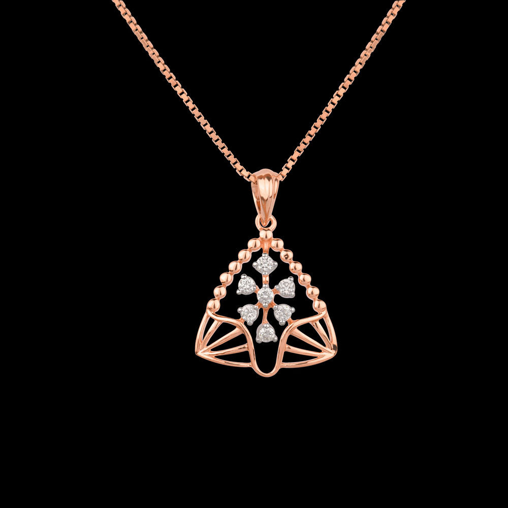 14K Rose Gold Diamond Pendant - 0.145ct VVS-VS-GH