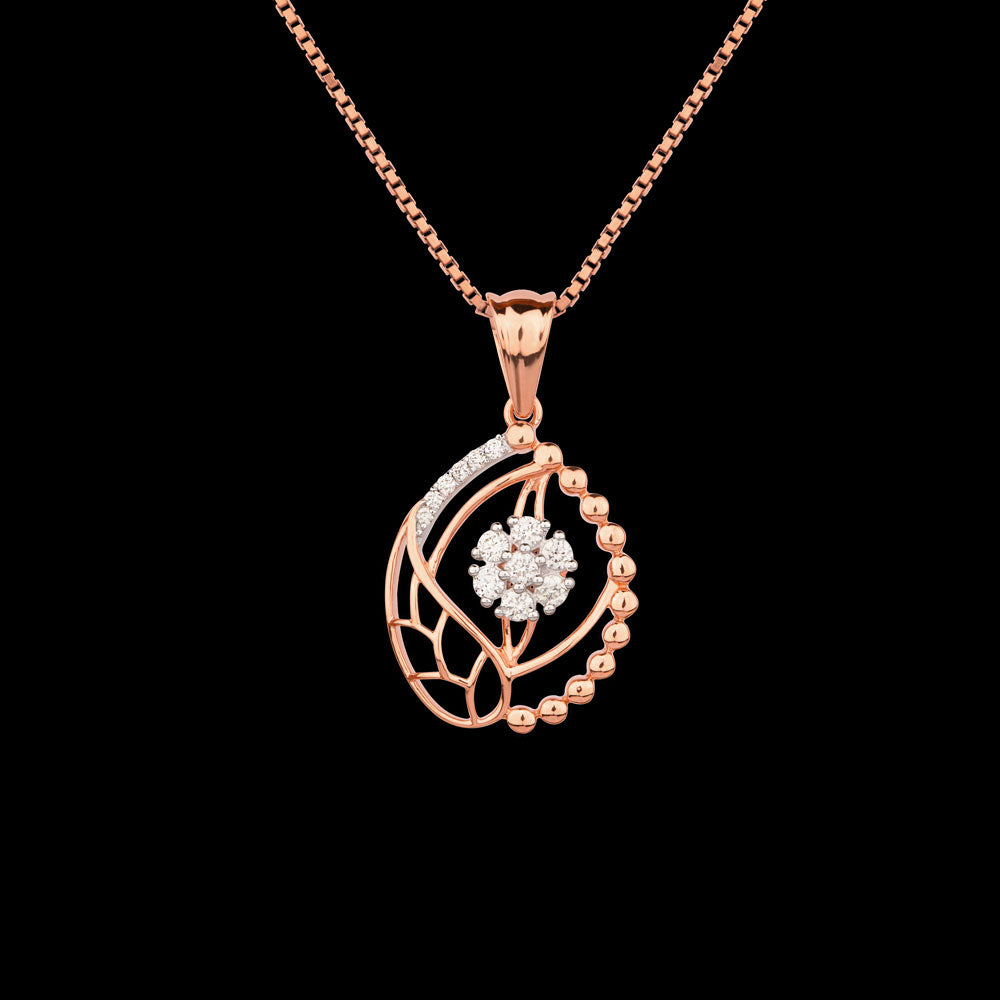 18K Rose Gold Diamond Pendant - 0.173ct VVS-VS-HI