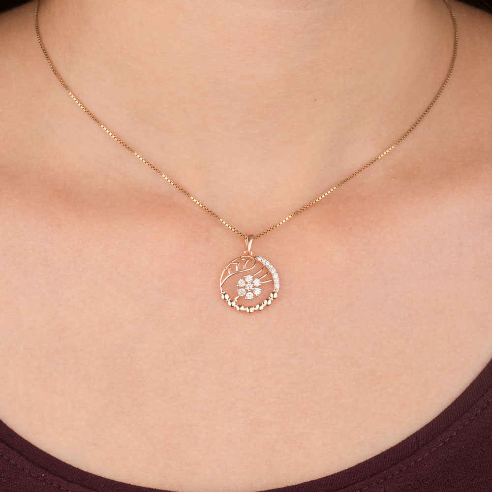 14K Rose Gold Diamond Pendant - 0.231ct VVS-VS-GH