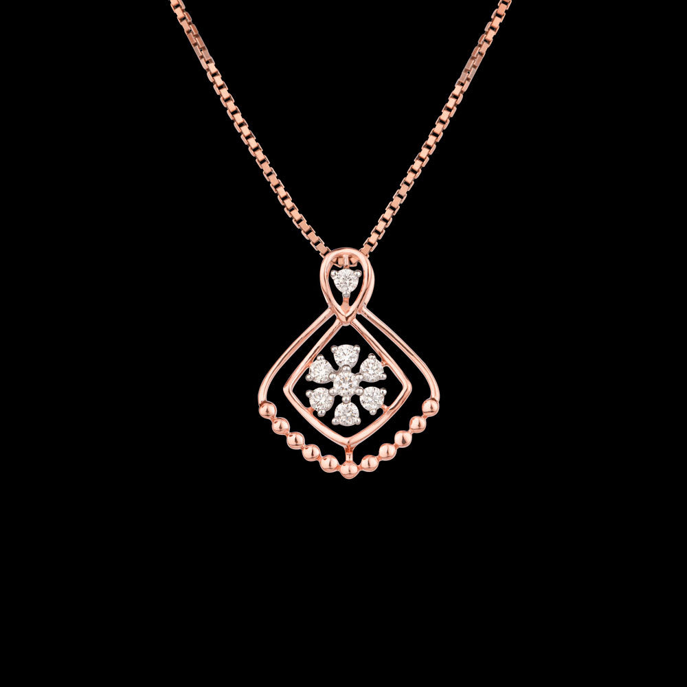 18K Rose Gold Diamond Pendant - 0.165ct VS-GH