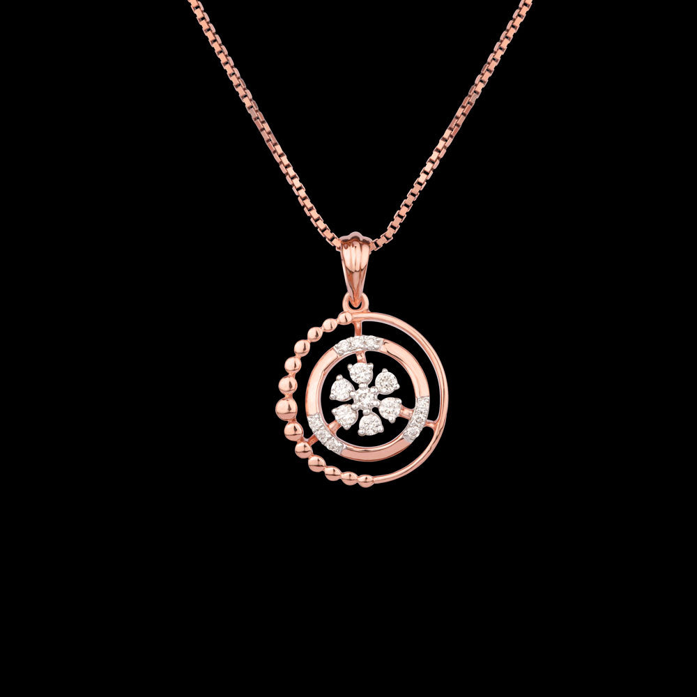 18K Rose Gold Diamond Pendant - 0.188ct VVS-VS-HI
