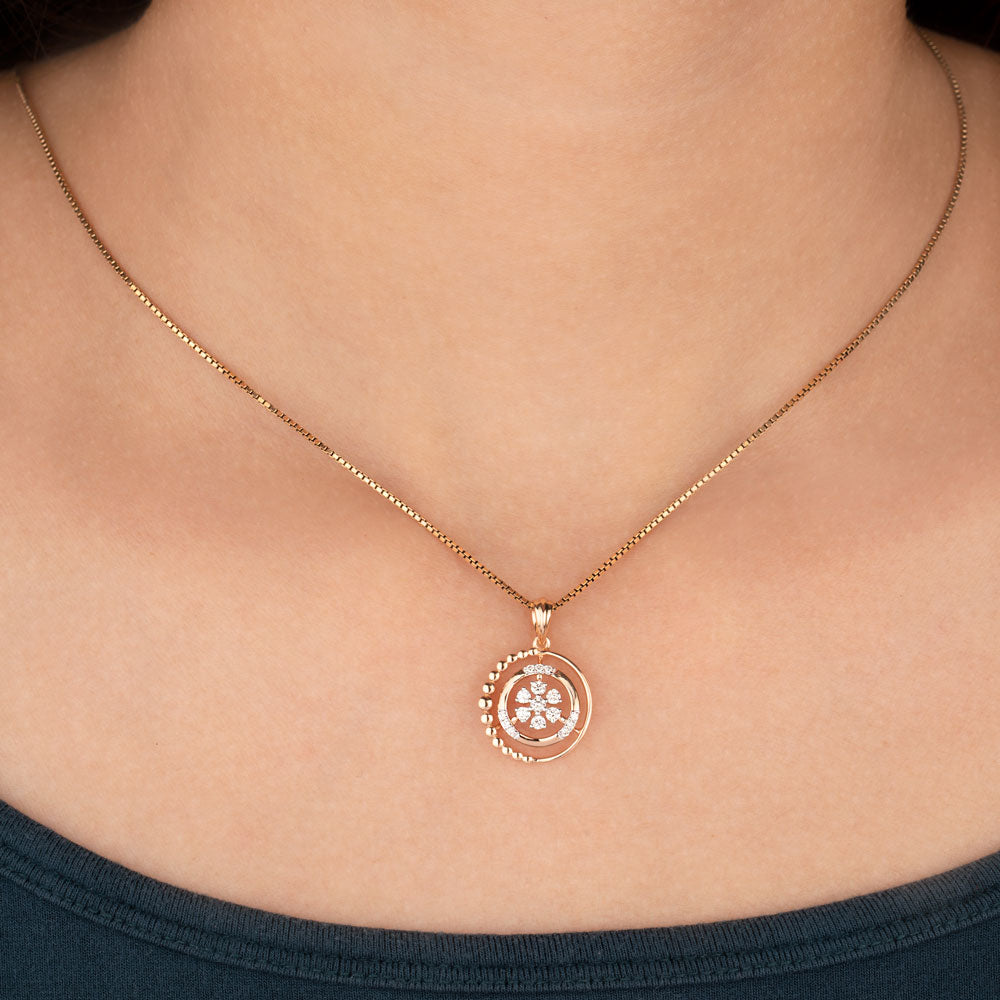 18K Rose Gold Diamond Pendant - 0.188ct VVS-VS-HI